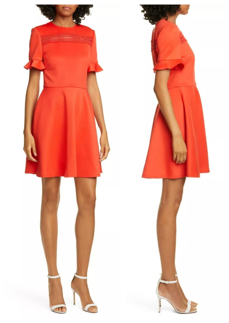 NWT TED BAKER LONDON Lace Inset Skater Dress Size 4=12/US